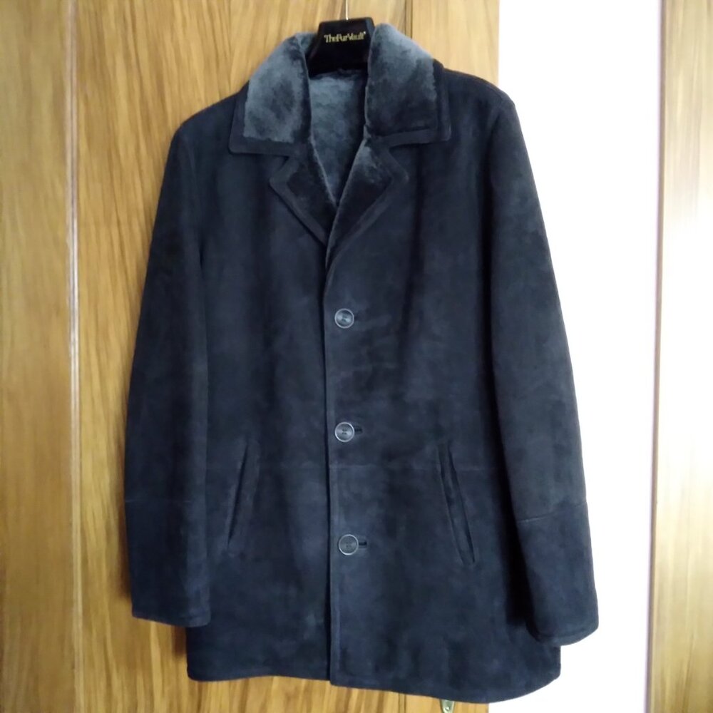 NWOT The Fur Vault Men's Brown Merino Shearling Coat Size Medium